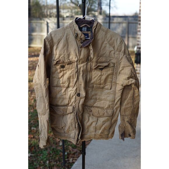 Gap Full Zip Jacket Pockets Buttons Tech Utility Army Military Anorak - Picture 1 of 6